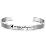 Bible Verse Stainless Steel WWJD Cuff Bracelet BangleBracelet