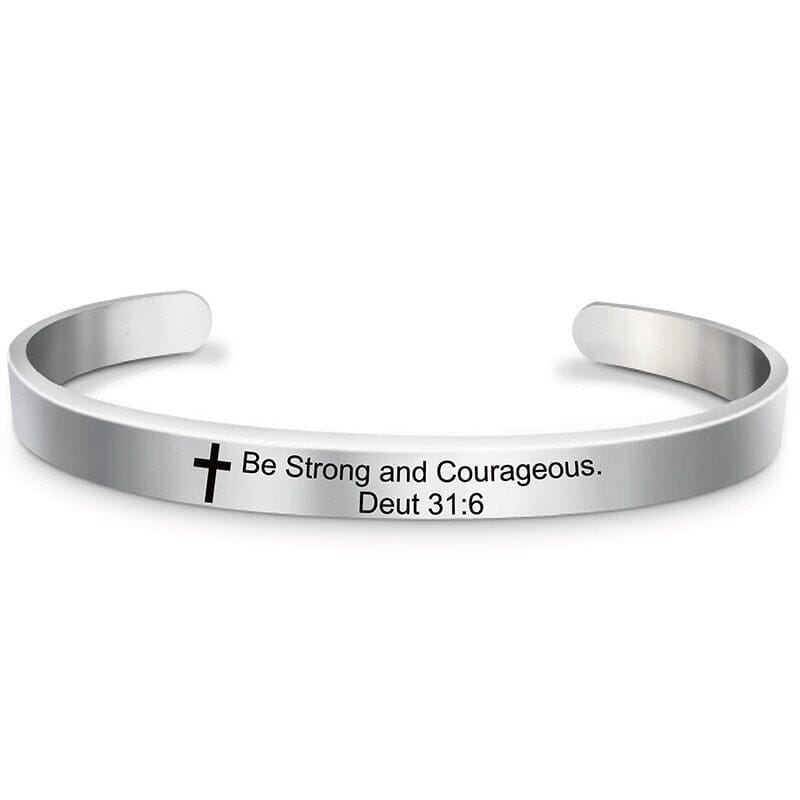 Bible Verse Stainless Steel WWJD Cuff Bracelet BangleBracelet
