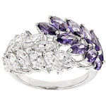 Amethyst Olive Branch Design Silver RingRing9
