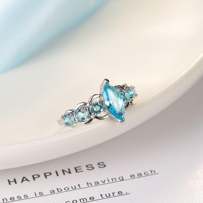 Aquamarine Stone White Gold RingRing