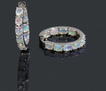 Numerous White Fire Opal Oval Earrings -Earrings