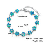 Floral White & Blue Fire Opal BraceletBracelet