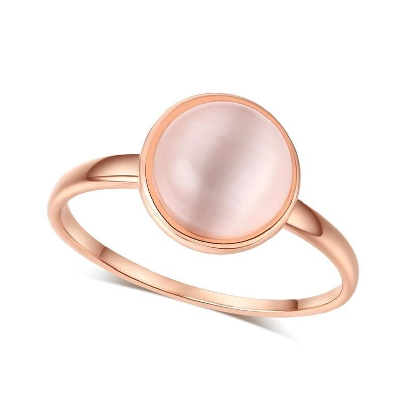 White Moonstone Ring - Rose GoldRing6