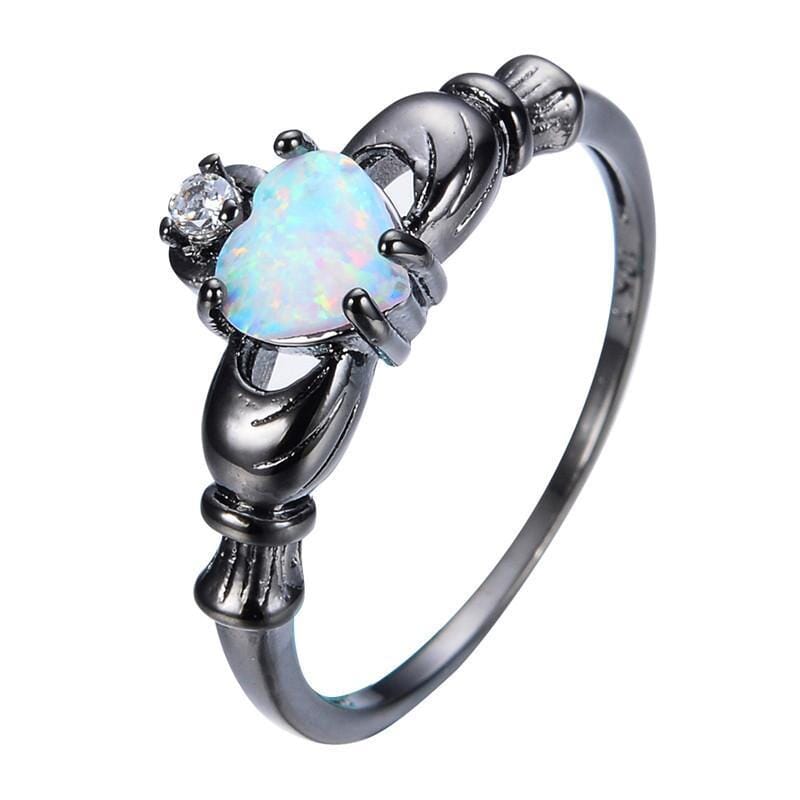 Elegant Heart White Fire Opal RingRing11