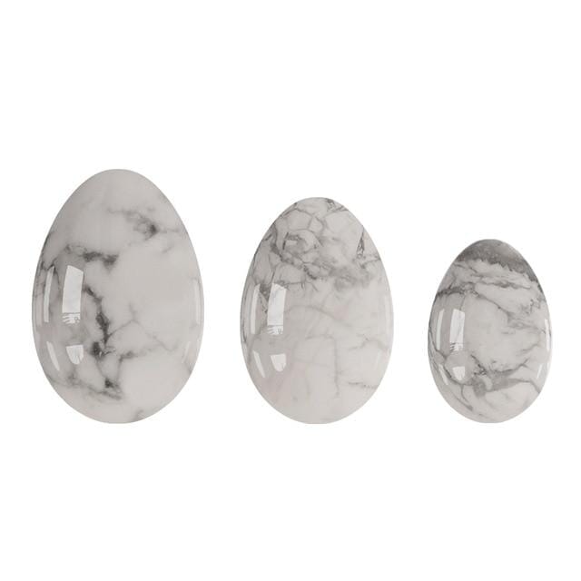 3pcs/set Natural Jade Yoni Eggs For Kegel ExerciseYoni EggsWhite Howlite