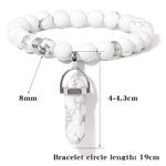 Natural Tiger Eye Stone Bracelet Hexagonal Column Pendant Bracelet Men Agates Crystal Charm Bracelets Women Reiki Yoga JewelryBracelet