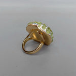 Rough Raw Amethyst Peridot Adjustable RingRing