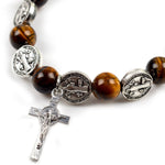 WWJD Tiger Eye Beaded Rosary BraceletsBracelet