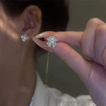 Exquisite Jade Clover Long Tassel Earrings - 925 Sterling SilverEarrings2