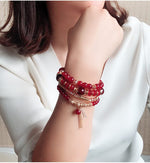 4-Pieces Set of Beaded Bohemian Style Crystal BraceletBracelet