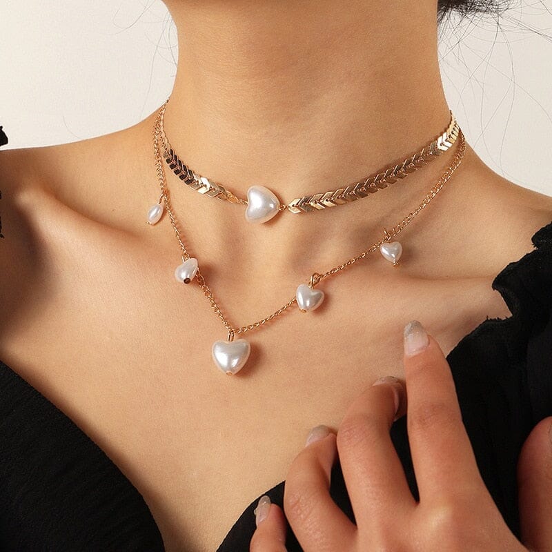 Elegant Simple Water-wave Pearl NecklaceNecklaceXL-3