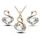 Swan Jewelry Set [Necklace + Earrings]Jewelry SetGold and White