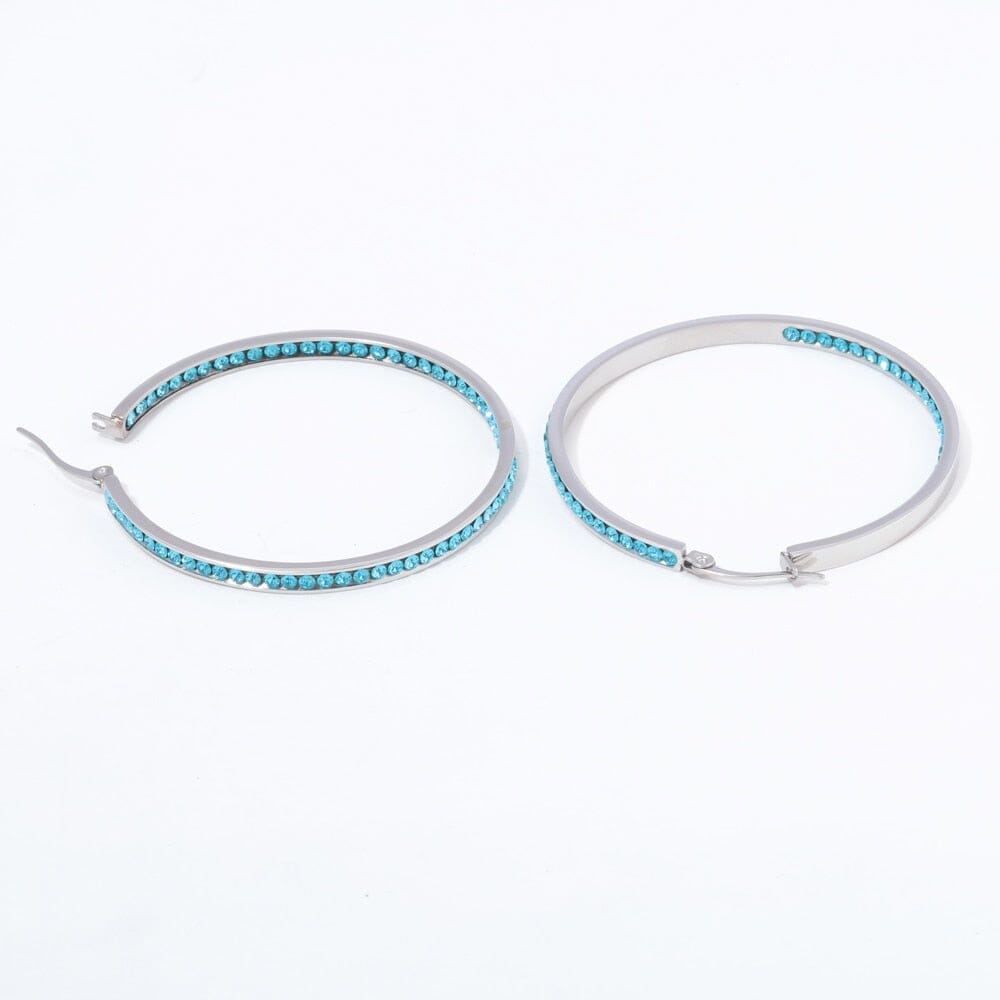Crystal Stone Hoop EarringsEarrings