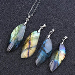 Natural Labradorite Leaf Shape PendantPendant