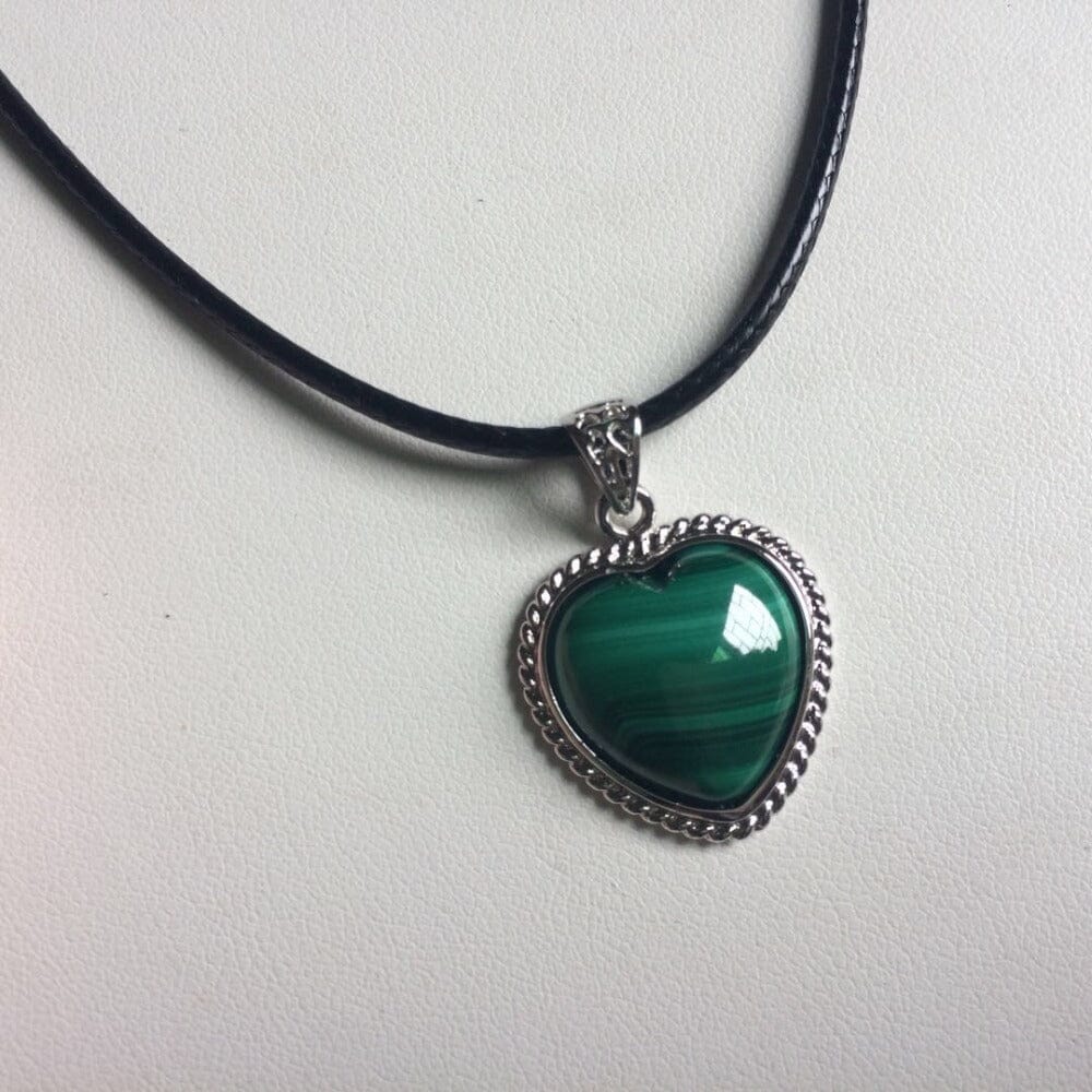 Natural Malachite Stone Pendant (Heart)Pendant