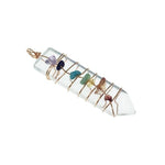 Handmade Wrap Pendulum 7 Chakra Sword PendantPendantClear Quartz