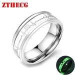 Luminous Glow in the Dark RingRing13Silver Love Green
