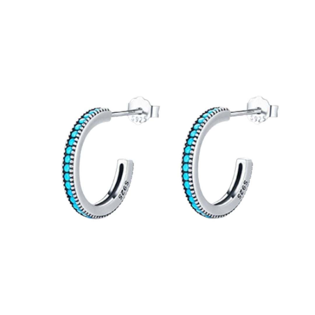 Vintage Elegant Natural Turquoise Stud Earrings - 925 Sterling SilverEarrings