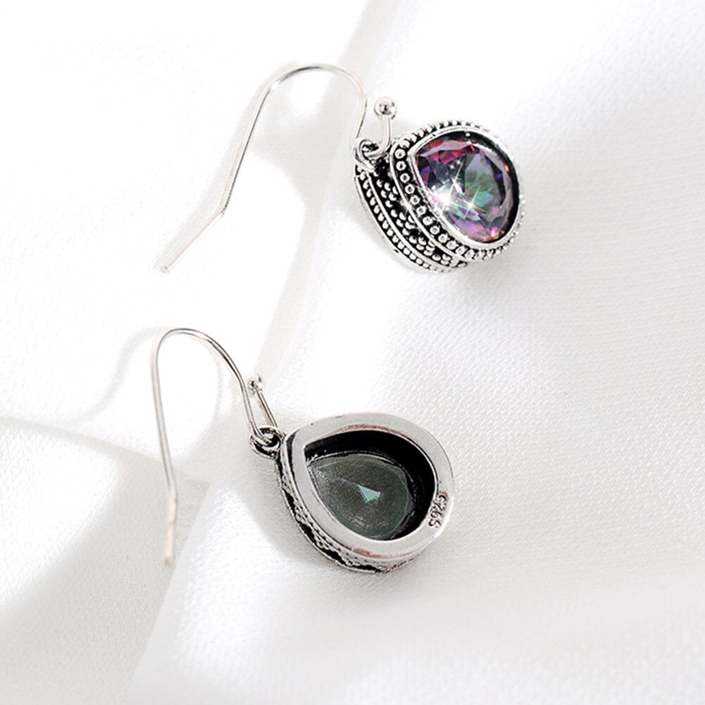 Vintage Rainbow Mystic Topaz Drop Dangle Hook EarringsEarrings