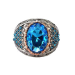 Aquamarine Turkish Ring - 925 Sterling SilverRing