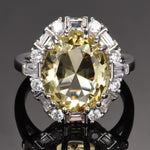 Sparkling Citrine Zircon Ring - 925 Sterling SilverRing