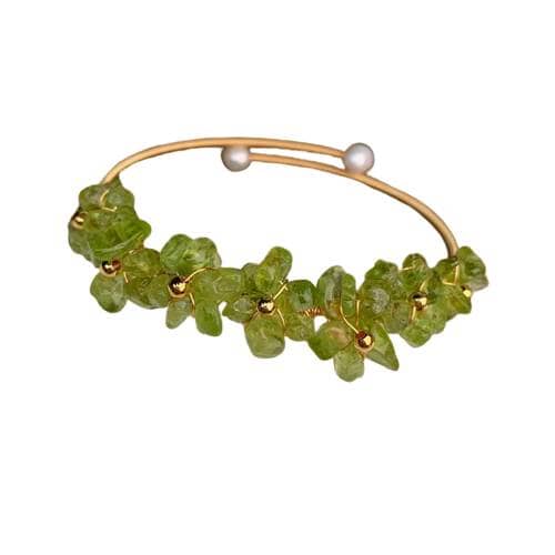 Natural Olivine Crystal Peridot Gem BraceletBracelet