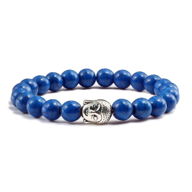 Men Buddha Natural Stone Bead BraceletsBraceletDark Blue