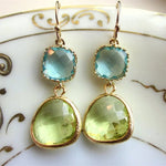 Classic Simple Gold Color Peridot Drop EarringsEarrings