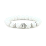 Men Buddha Natural Stone Bead BraceletsBraceletWhite Porcelain
