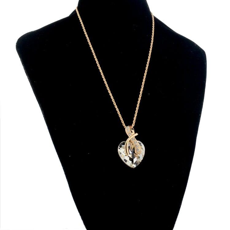 Austrian Crystal Heart PendantsNecklace