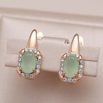 Luxury Square Jade Crystal EarringsEarrings
