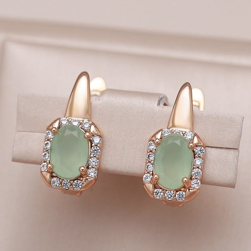 Luxury Square Jade Crystal EarringsEarrings