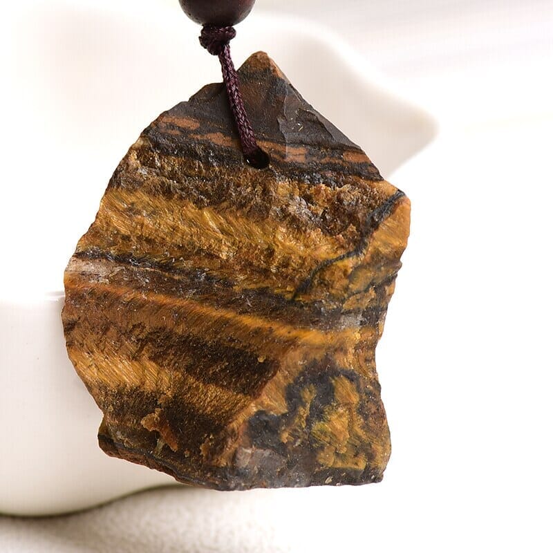 1 Piece Irregular Natural Tigers Eye Yellow Stone and Mineral Pendant NecklacesNecklace