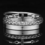 3pcs Set Stainless Steel WWJD BraceletBraceletSilver Set B