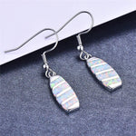 Blue White Fire Opal Bridge Drop EarringsEarrings