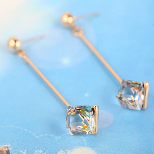Lovely Fashion Square Color Crystal Dangle EarringsEarrings