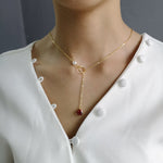 Trend Choker Charms Ruby Necklace - 925 Sterling SilverNecklace