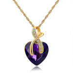 Austrian Crystal Heart PendantsNecklace
