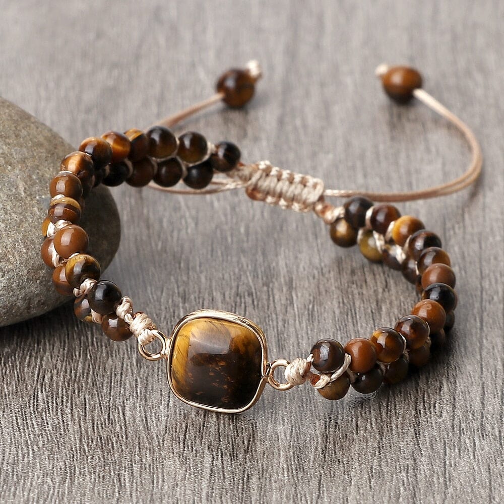 Natural Tiger Eye Stone Yoga Wrap BraceletBracelet
