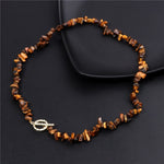Boho Fashion Aventurine and other Stone Chips ChokerNecklace