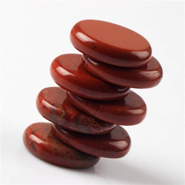 Assorted 7 pieces/lot Palm Stone Jade Crystal Reiki Healing Chakra With Free PouchRaw StoneRed Jasper