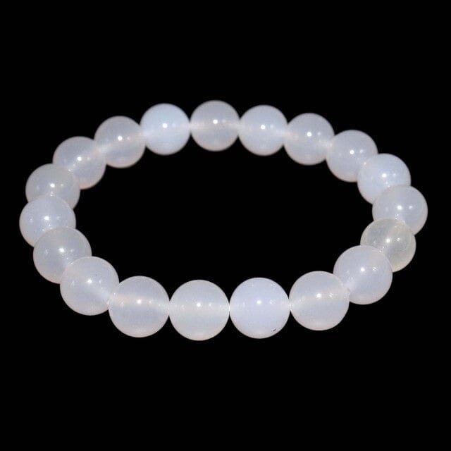 Natural Stone Beads Crystal Glass BraceletBraceletWhite Agate