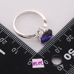 Pretty Heart CZ Sapphire Ring - 925 Sterling SilverRing