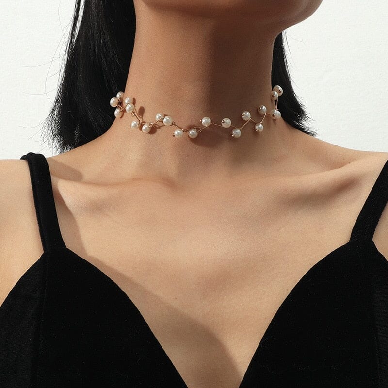 Elegant Simple Water-wave Pearl NecklaceNecklaceCH-19