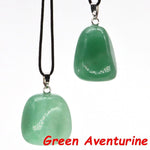 Aventurine and Other Stones Natural Crystal Irregular Tumbled Stone Reiki Rope NecklaceNecklaceGreen Aventurine