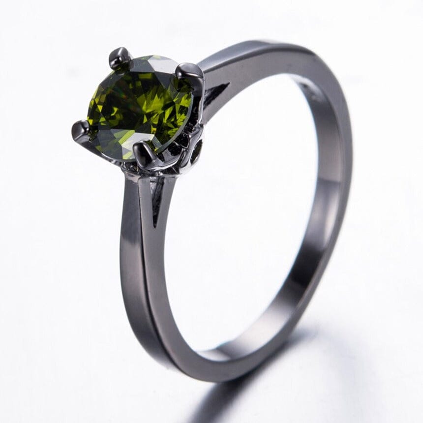 Simple Black Gold Design Peridot RingRing