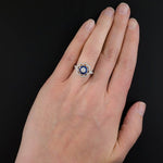 Trendy Flower-shaped Sapphire Sapphire - 925 Sterling SilverRing