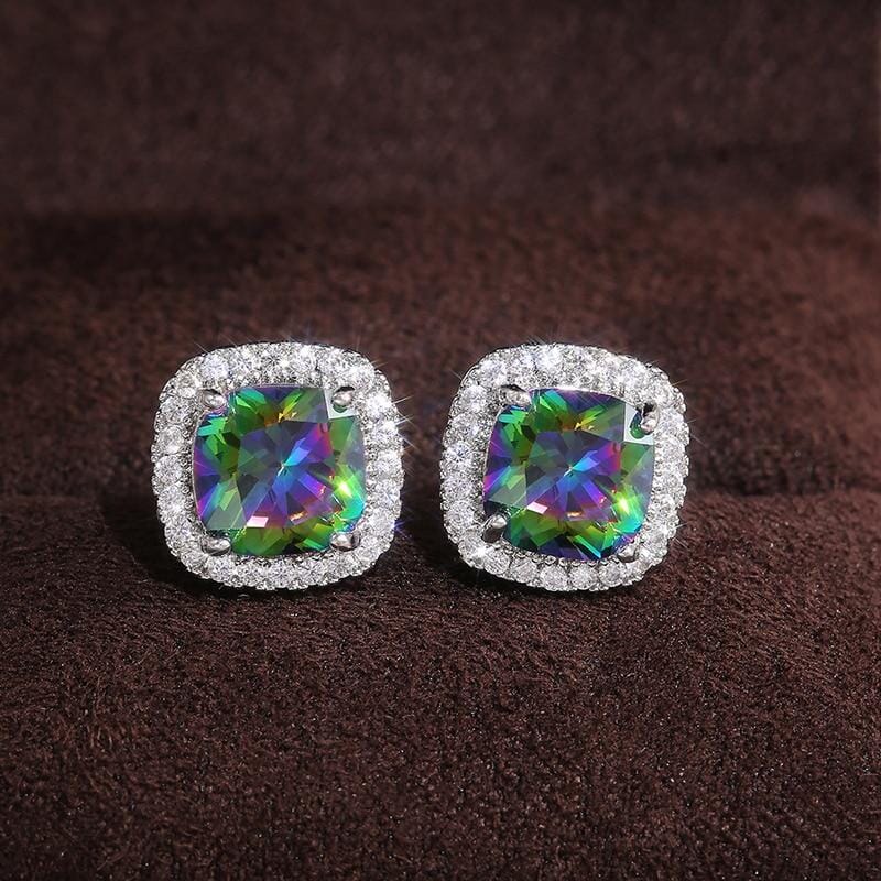 Dazzling Rainbow and White Topaz EarringEarrings