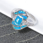 Blue Fire Opal Diamonds RingRing