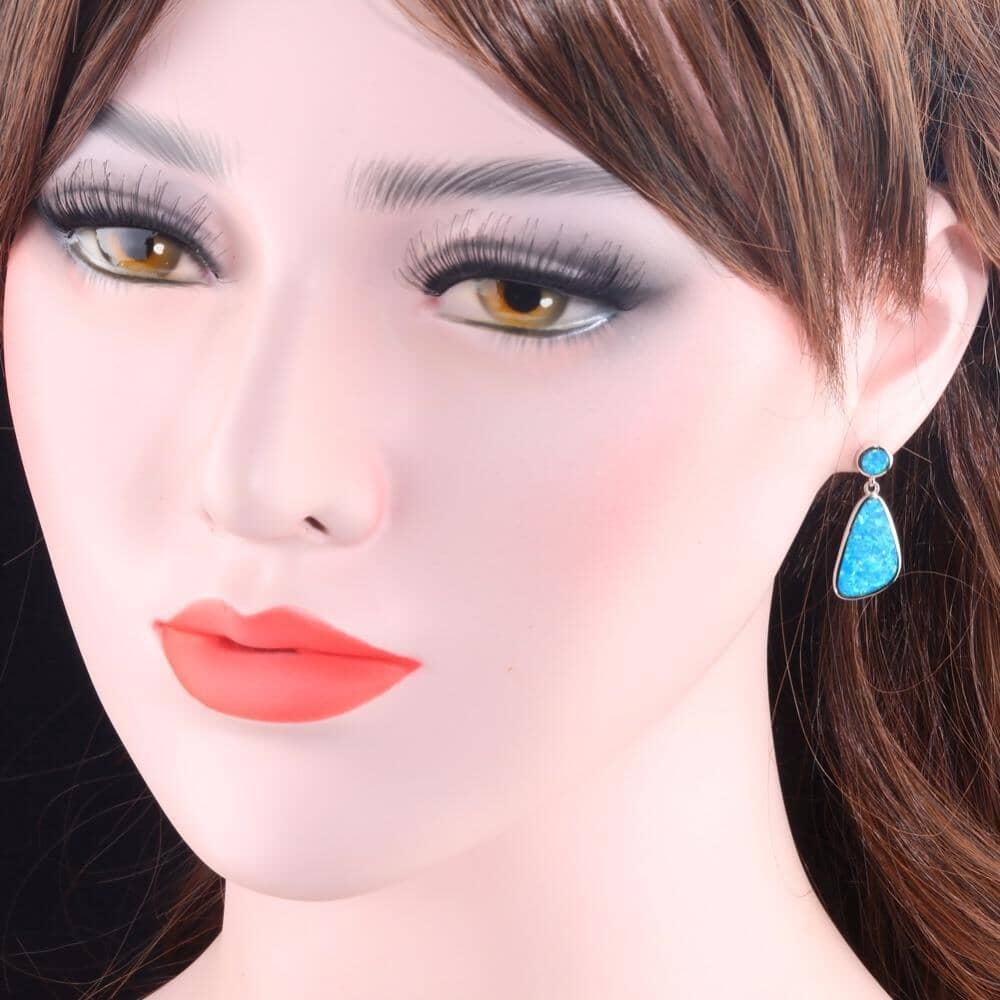 Blue Fire Opal Drop EarringsEarrings